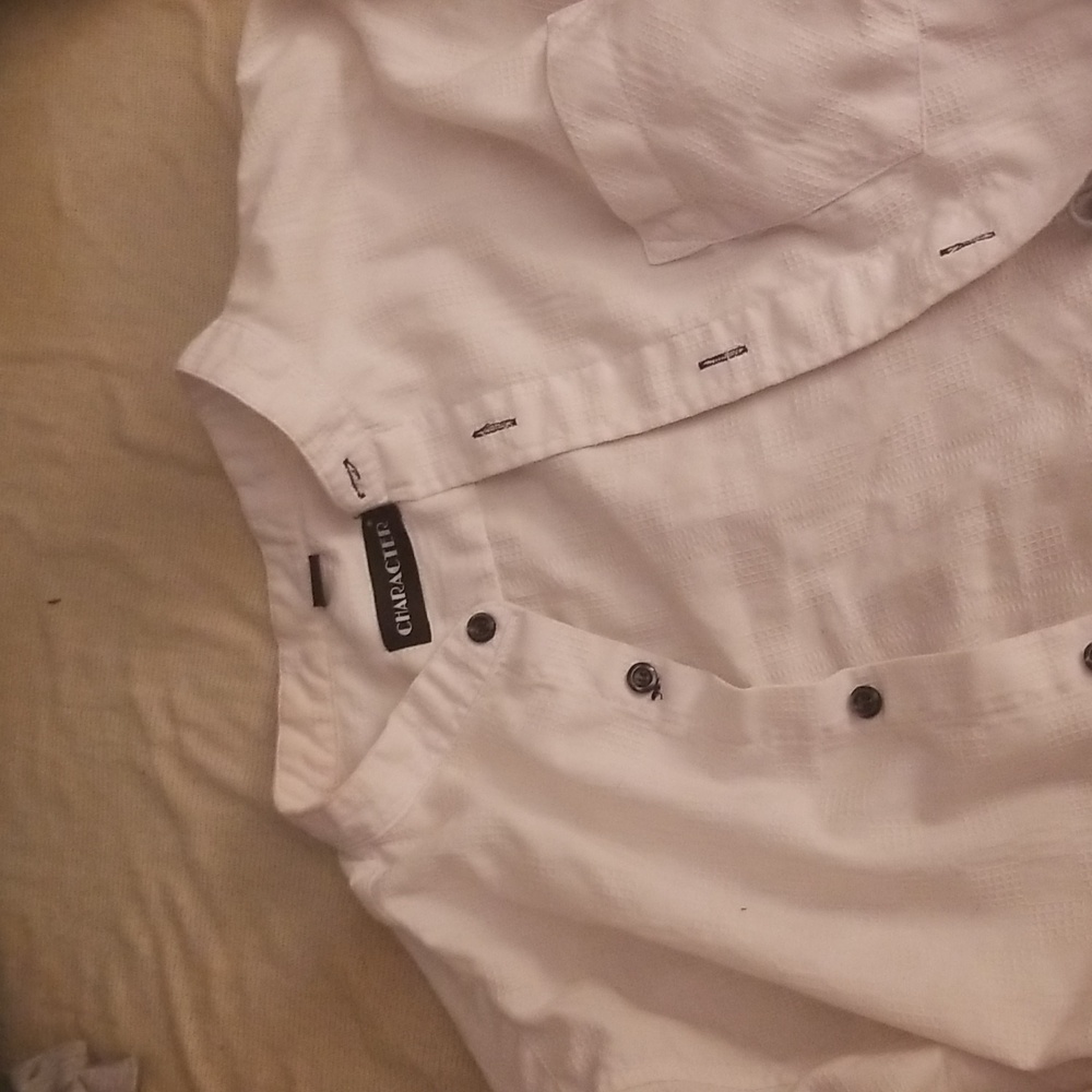 Mandarin collor, dress shirt.